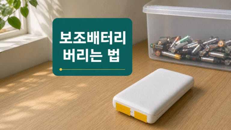 보조배터리 버리는 법을 설명하는 폐전지 수거 준비 사진